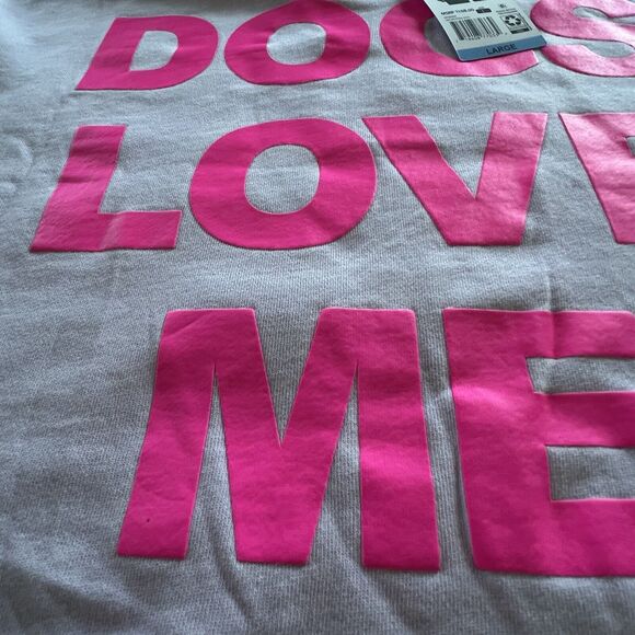 WILDFOX "Dogs Love Me" Sweatshirt New With Tags Women Size XL Lavender /Pink - Picture 7 of 8